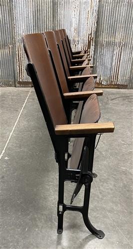 Home & Living > Furniture - 6 Vintage Wood Folding Theater Seats, Auditorium Seats, Entryway Bench, E22 by The Old Grainer...