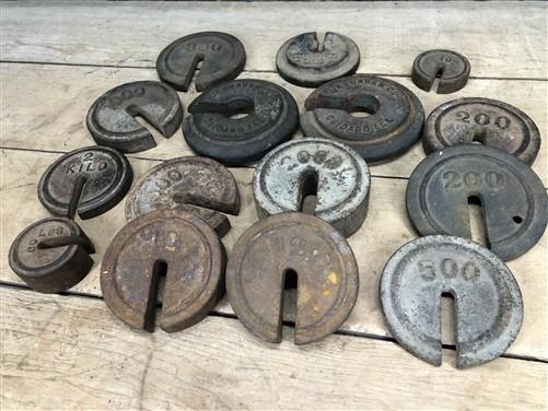 Platform Scale Weights Vintage Metal Hanging Industrial Fairbank Morse Hdwe A43