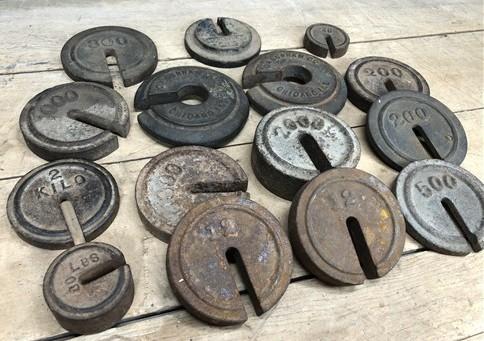 Platform Scale Weights Vintage Metal Hanging Industrial Fairbank Morse Hdwe A43