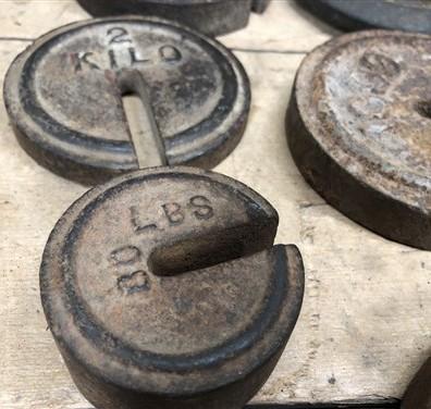 Platform Scale Weights Vintage Metal Hanging Industrial Fairbank Morse Hdwe A43