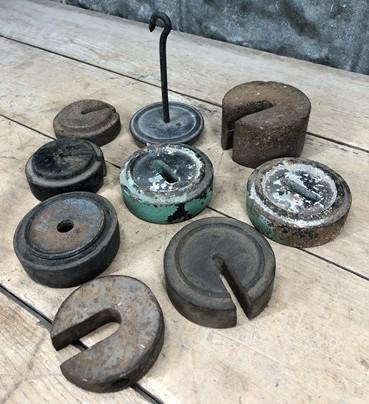 Scale Weights - Platform Scale Weights Vintage Hanging Metal Industrial Fairbank Morse Howe a50 by The Old Grainery (fairb...