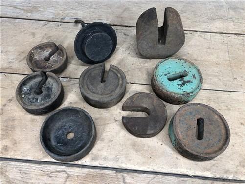 Scale Weights - Platform Scale Weights Vintage Hanging Metal Industrial Fairbank Morse Howe a50 by The Old Grainery (fairb...