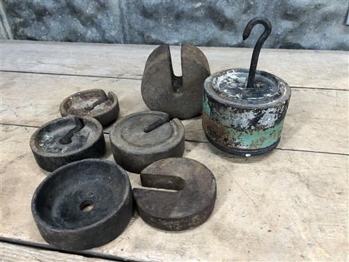 Scale Weights - Platform Scale Weights Vintage Hanging Metal Industrial Fairbank Morse Howe a50 by The Old Grainery (fairb...