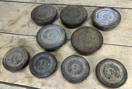 Scale Weights - Platform Scale Weights Vintage Hanging Metal Industrial Fairbank Morse Howe a49 by The Old Grainery (1 lb,...