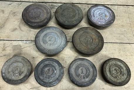 Scale Weights - Platform Scale Weights Vintage Hanging Metal Industrial Fairbank Morse Howe a49 by The Old Grainery (1 lb,...