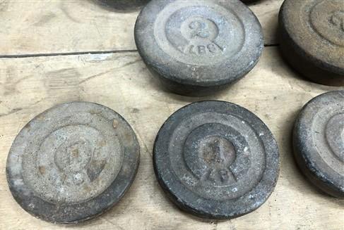 Scale Weights - Platform Scale Weights Vintage Hanging Metal Industrial Fairbank Morse Howe a49 by The Old Grainery (1 lb,...