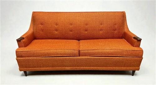 Sofa Bed - Vintage 1960s Kroehler MCM Sleeper Sofa, Pull Out Bed Couch, Orange Upholstery by The Old Grainery (Apartment F...