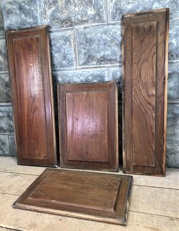 4 Wooden Door Panels, Cupboard Furniture Architectural Salvage, Arts Crafts A87