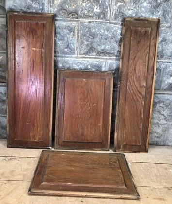 4 Wooden Door Panels, Cupboard Furniture Architectural Salvage, Arts Crafts A87