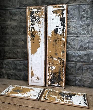 Door Panels - 4 Wooden Door Panels, Cupboard Furniture Architectural Salvage, Arts Crafts A85 by The Old Grainery (art, br...