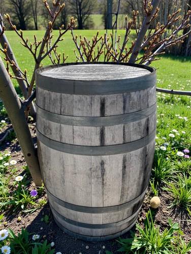 Whiskey Wine Barrel, Vintage Reclaimed Used Wood Barrel, Primitive Rum Keg, H