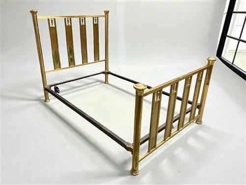 Brass Bed Frame - Hollywood Regency Antique Brass Bed Frame Headboard Footboard w/Rails Full Size by The Old Grainery (ant...