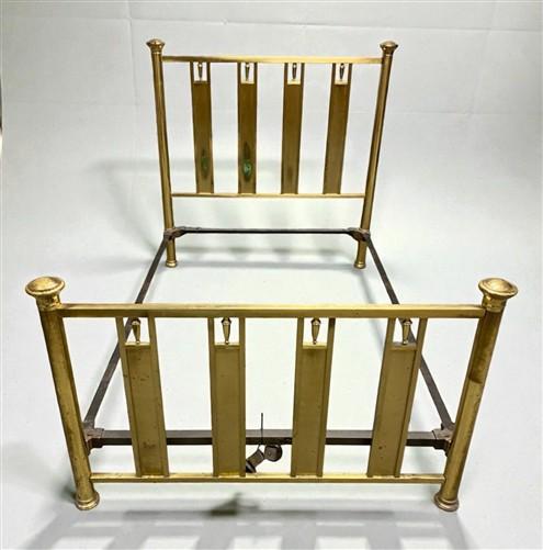 Brass Bed Frame - Hollywood Regency Antique Brass Bed Frame Headboard Footboard w/Rails Full Size by The Old Grainery (ant...