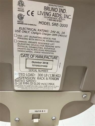 Chair Lift - Bruno SRE-3000 Stair Lift Chair, No Track, Independent Living Mobility, Parts by The Old Grainery (Bruno, Bru...