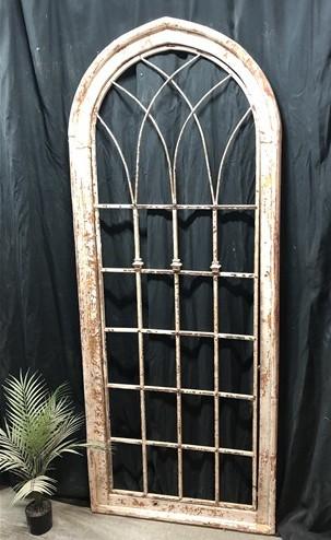 Wall Decor - Large Wood Metal Architectural Window Wall Decor, Arched Church Window Frame A by The Old Grainery (arched, c...