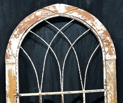 Wall Decor - Large Wood Metal Architectural Window Wall Decor, Arched Church Window Frame A by The Old Grainery (arched, c...