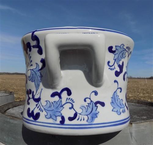 Foot bath - Chinese Porcelain Foot Bath, Blue White Chinoiserie Asian Decor A9M by The Old Grainery (asian, blue, Chinese)