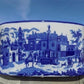 Chinese Porcelain Foot Bath, Blue White Cityscape Chinoiserie Decor A7M
