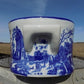 Chinese Porcelain Foot Bath, Blue White Cityscape Chinoiserie Decor A7M