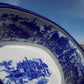 Chinese Porcelain Foot Bath, Blue White Cityscape Chinoiserie Decor A7M