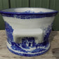 Large Blue & White Cityscape Foot Bath, Chinese Porcelain Decor, Chinoiserie A8M