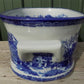 Large Blue & White Cityscape Foot Bath, Chinese Porcelain Decor, Chinoiserie A8M