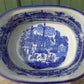 Large Blue & White Cityscape Foot Bath, Chinese Porcelain Decor, Chinoiserie A8M