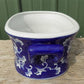 Chinese Porcelain Foot Bath, White Blue Floral Asian Chinoiserie A23M