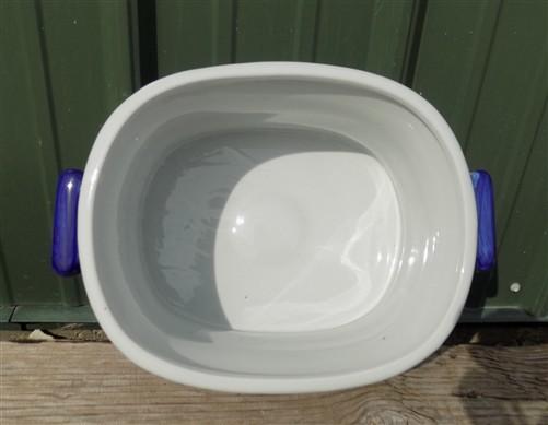 Chinese Porcelain Foot Bath, White Blue Floral Asian Chinoiserie A23M