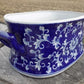 Chinoiserie Foot Bath Bowl, Large White Blue Floral Porcelain A24M
