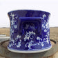 Chinoiserie Foot Bath Bowl, Large White Blue Floral Porcelain A24M