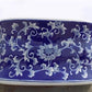 Chinoiserie Foot Bath Bowl, Large White Blue Floral Porcelain A24M