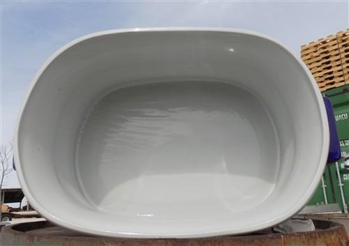 Chinoiserie Foot Bath Bowl, Large White Blue Floral Porcelain A24M