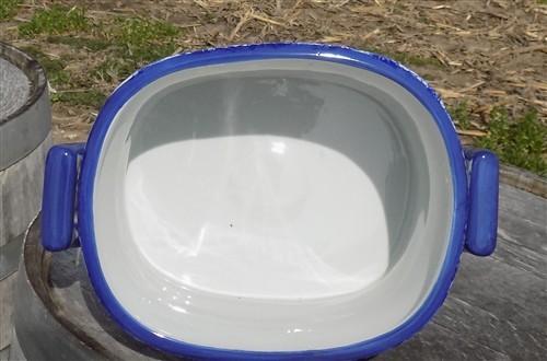 Foot bath - Chinese Porcelain Foot Bath, Blue Calico Floral Chinoiserie Decor A27M by The Old Grainery (asian, blue, calico)