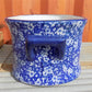 Foot bath - Chinoiserie Foot Bath Bowl, Large Blue Calico Floral Porcelain A28M by The Old Grainery (asian, blue, calico)