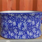 Foot bath - Chinoiserie Foot Bath Bowl, Large Blue Calico Floral Porcelain A28M by The Old Grainery (asian, blue, calico)