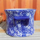 Foot bath - Chinoiserie Foot Bath Bowl, Large Blue Calico Floral Porcelain A28M by The Old Grainery (asian, blue, calico)