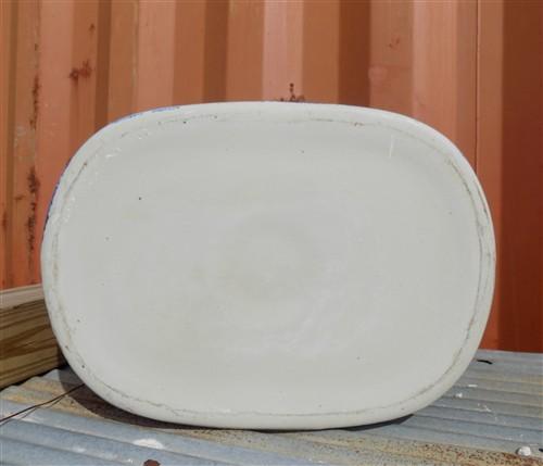 Foot bath - Chinoiserie Foot Bath Bowl, Large Blue Calico Floral Porcelain A28M by The Old Grainery (asian, blue, calico)