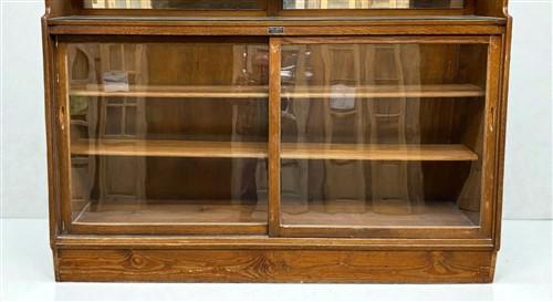 Antique Oak Apothecary Cabinet, Glass Display Case, Tall Store Fixture, Pharmacy