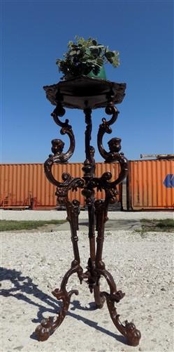 Plant stand - Cast Iron Plant Stand, Inside Outside Victorian Style Occasional End Table by The Old Grainery (32 inch tall...