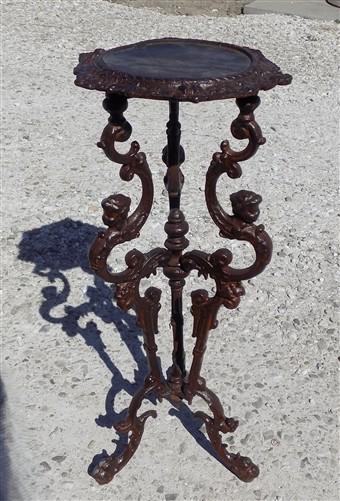 Plant stand - Cast Iron Plant Stand, Inside Outside Victorian Style Occasional End Table by The Old Grainery (32 inch tall...