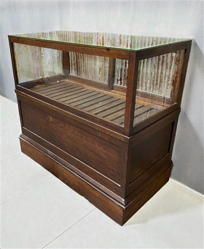 Display Case - Oak Cigar Humidor, Vintage Display Case Cabinet, Glass Store Counter, Showcase by The Old Grainery (country...