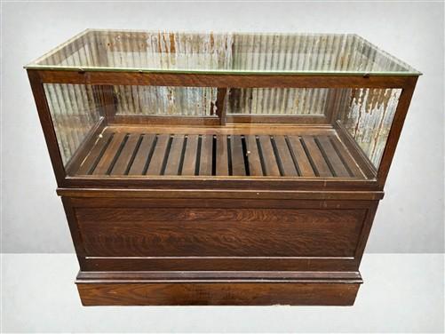 Display Case - Oak Cigar Humidor, Vintage Display Case Cabinet, Glass Store Counter, Showcase by The Old Grainery (country...