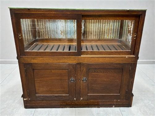 Display Case - Oak Cigar Humidor, Vintage Display Case Cabinet, Glass Store Counter, Showcase by The Old Grainery (country...
