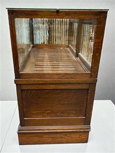 Display Case - Oak Cigar Humidor, Vintage Display Case Cabinet, Glass Store Counter, Showcase by The Old Grainery (country...