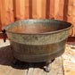 Rustic Wash Tub Planter Pot, Metal Footed Farmhouse Flower Bucket B