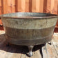 Rustic Wash Tub Planter Pot, Metal Footed Farmhouse Flower Bucket B
