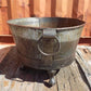 Rustic Wash Tub Planter Pot, Metal Footed Farmhouse Flower Bucket B