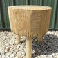 Handmade Rustic Log Stool, 3 Leg Wood Side Table Plant Stand A