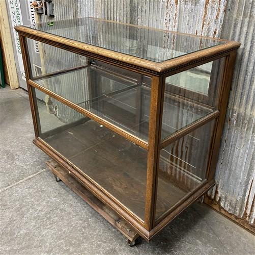 Store Counter - Early 1900s Glass Display Case, Vintage Floor Showcase, Retail Oak Store Counter by The Old Grainery (cabi...